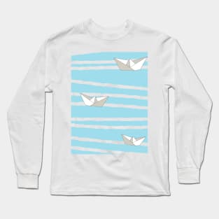 paper boats on the sea Long Sleeve T-Shirt